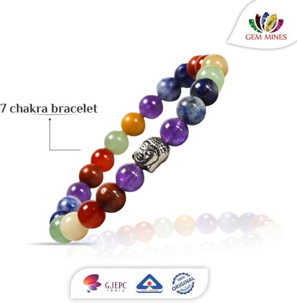 GEM MINES 7 Chakra Budha Bracelet Original (Multicolor) for both Men and Women
